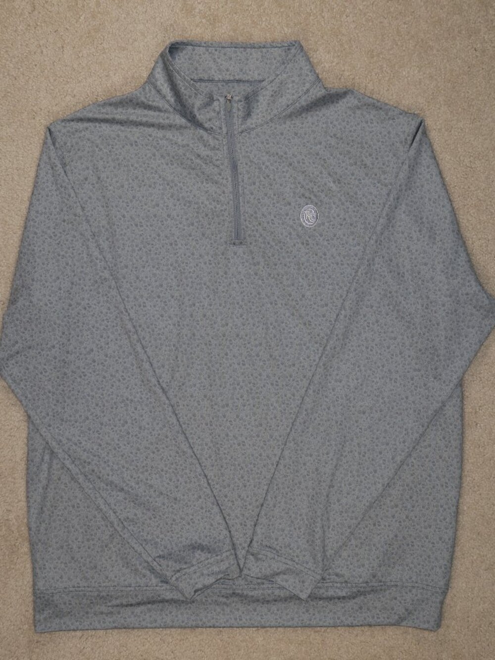 Peter Millar Mens XL Performace Zip Shirt, Dazed and Transfused AOP